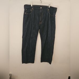 Levis 569 Jeans Mens Sz 42X30 Blue Relaxed Straight Leg Dark Wash Stretch